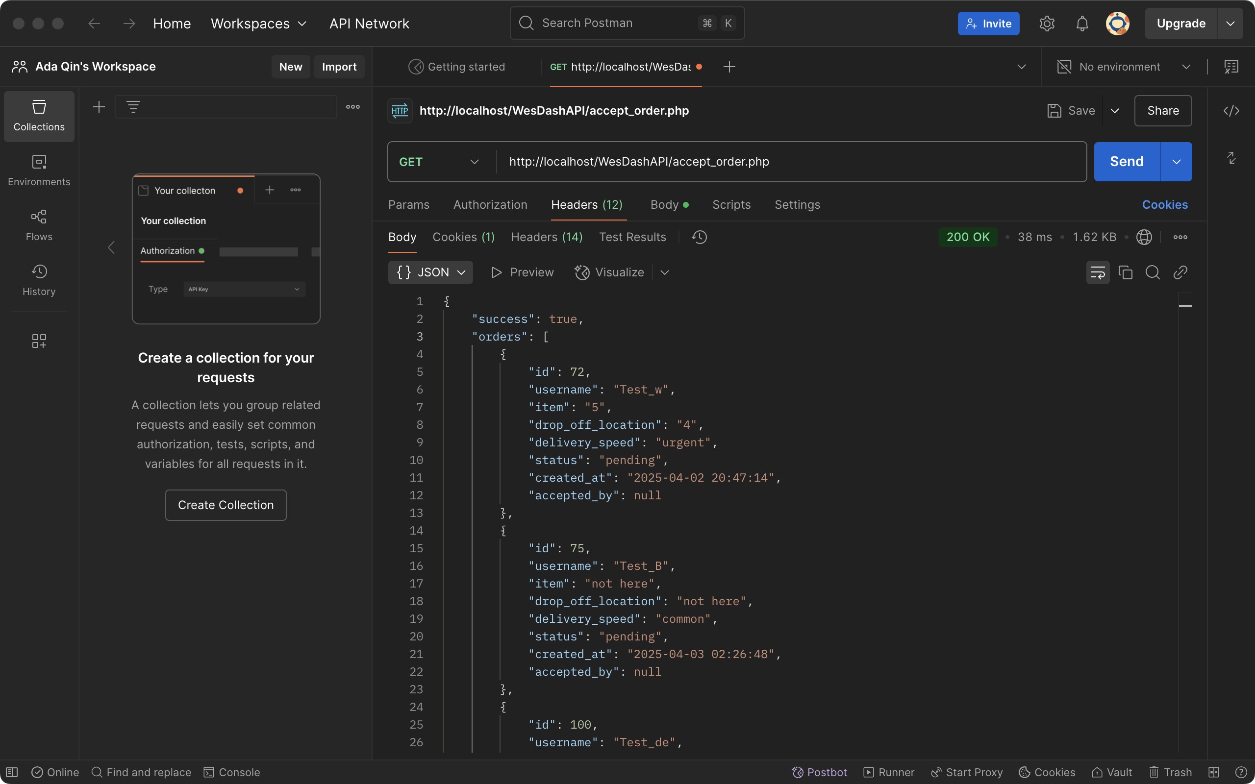 GET request screenshot
